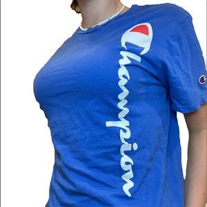 champion blue t-shirt - size boys XL